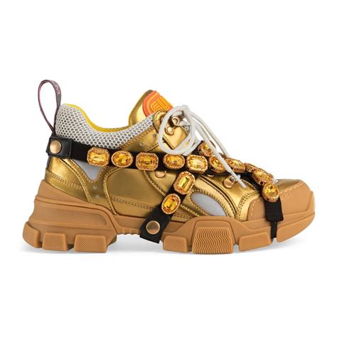 gucci screener sneaker with crystals|gucci flashtrek sneakers with crystals.